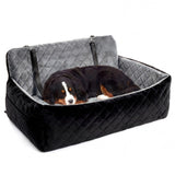 Garvee Extra Large Dog Car Booster Seat with Safety Belt, 3-Side Pet Travel Bed for 2 Medium Dogs, Waterproof & Non-Slip, Car Seat Cover for Truck SUV Sedan, Gray - Gray
