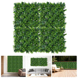 Garvee Artificial Green Wall Panels, 4-Pack 50 x 50 cm Plastic Leaf Tiles for Home Decor, Photo Backdrops and Event Styling - Green