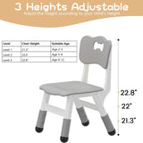 Garvee Adjustable Ergonomic Kids Chair Set – Plastic Toddler Chairs for Ages 1-8 – Lightweight, Non-Slip, Stackable & Easy to Clean – For Home, Playroom, Nursery, Study Room – Color: Light Gray