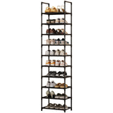 Garvee 10-Tier Shoe Rack, Sturdy Metal Shoe Organizer with Removable Fabric Shelves and Metal Frame, Tall Space Saving Corner Shoe Rack Organizer for Closet, Entrance, Living Room - 10-Tier/11.02"X17.72"X68.11"