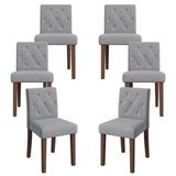 Garvee Comfortable Parsons Dining Chairs Set of 2 – Modern Farmhouse Upholstered, High Back, Thick Cushion, Wooden Legs – Heavy Duty, Easy Assembly – For Dining Room, Living Room, Restaurant – Gray
