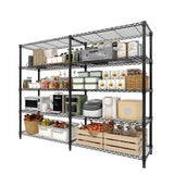 Garvee 70.5"H 5-Tier L-Shaped Heavy Duty Metal Shelving Unit – 1325 LBS Capacity Adjustable Wire Storage Corner Shelf Rack for Garage, Pantry, Kitchen (Black)