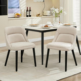 Garvee Dining Room Chairs Set of 2, Upholstered Linen Fabric Dining Chairs with Wood Legs, Modern Dining Chairs