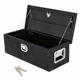 Garvee 30"x13"x9.6" Heavy-Duty Lockable Aluminum Diamond Plate Truck Bed Tool Box - Weatherproof Rust-Resistant Storage Chest, Side Handles, Keyed Lock for Pickup/Trailer Tongue, Black - Black