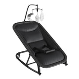 Garvee Aluminum Frame Baby Swing in Adjustable 3-Position Design with Toy Bar, Forward & Back Rocking and Lockable Stationary Mode for Infants, Black - Black