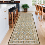 Garvee 2' × 6' Bird and Floral Runner Rug, Soft Washable Low-Pile Polyester Carpet for Hallway, Kitchen and Entryway, Beige/Camel