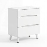Garvee Compact 3-Drawer Bedside Cabinet Bedside Table - Space-Saving Storage End Table Cabinet, Sturdy Frame, Easy Assembly - White - White