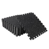 Garvee 12 Pack Interlocking Rubber Gym Flooring Tiles, 48 Sq.Ft 0.6" Thick Rubber Top EVA Foam Exercise Mats (24"x24"), Heavy Duty Garage Gym Flooring, Black with White Flecks - Black/White