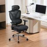 Garvee Ergonomic Office Chair with Footrest, Gaming Chair with Adjustable 3D Armrests, Dynamic Lumbar Support, Recline & Tilt Function, for Home & Office Use, Black