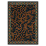 Garvee 8' × 10' Zebra Print Boho Tribal Area Rug, Machine Washable Non-Slip Low-Pile Soft Rug for Living Room, Bedroom & Dining Room, Reddish Brown - Reddish Brown