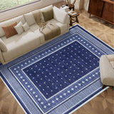 Garvee 10' × 13' Star Weave Area Rug, Soft Washable Low-Pile Polyester Carpet for Living Room, Bedroom and Dining Room, Blue - Blue