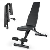Garvee Adjustable Weight Bench for Home Gym – 440 lbs Capacity Foldable Workout Bench with 6 Backrest & 2 Seat Positions (Black)