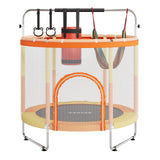 Garvee 60" [5-in-1 Play Center] Toddler Trampoline with Adjustable Gymnastics Bar, Orange/Yellow - Orange+Yellow