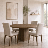 Garvee 47 Inch Round Dining Table for 4-6 – Space-Saving Wooden Circle Table with Pedestal Base – Perfect for Dining Room, Kitchen, or Living Room – Ideal for Family Gatherings, Farmhouse & Modern Decor – Easy Assembly, Vintage Color
