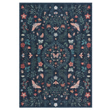 Garvee 6' x 9' Floral Paisley Area Rug, Machine Washable Non-Slip Low-Pile Soft Rug for Living Room, Bedroom & Dining Room, Black - Black