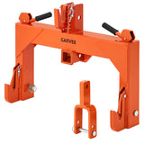 Garvee Heavy-Duty 3-Point Quick Hitch Adapter with 2" Receiver – Reinforced Rib – 3000 lbs Lift – No Bushing Needed – 5-Level Adjustable Bolt – Category 1 Tractor Attachment – Durable Metal – Orange Powder Coated Finish - Orange