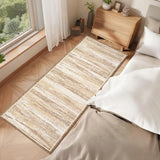 Garvee 2' × 6' Vintage Abstract Distressed Runner Rug, Washable Non-Slip Low-Pile Soft Rug for Hallway, Kitchen, Entryway & Laundry Room, Beige - Beige