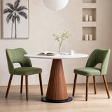 Garvee Modern Dining Chairs Set of 2 with Hollow Back, Ergonomic Curved Backrest, Solid Wood Legs, Linen-Blend Upholstery, Easy Assembly, Kitchen & Dining Room
