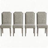 Garvee Upholstered Dining Chair Set, Wood Chairs, Padded High Back Dining Chair with Nailhead Trim, Fabric Side Chair for Dining Room Kitchen Restaurant