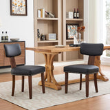 Garvee Modern Fabric Dining Chairs Set of 2, Upholstered Kitchen Chairs with Hardwood Frame, Wood Legs, Nailhead Trim