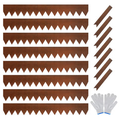 Garvee Heavy Duty Galvanized Steel Landscape Edging – 40" x 6" Flexible Metal Garden Edging, Rustproof Hammer-in Shark Spike Design, Weather-Resistant, Ideal for Flower Beds, Walkways, Driveways – Corrugated Teeth, Pack of 8 - 