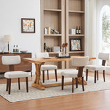 Garvee Modern Fabric Dining Chairs Set of 4, Upholstered Kitchen Chairs with Hardwood Frame, Wood Legs, Nailhead Trim - Beige 4Pcs