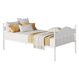 Garvee Twin Metal Daybed, Heavy Duty Steel Slats Platform Bed with Stylish Headboard, Convertible Sofa Bed Frame for Living Room, Bedroom, or Guest Room, Black - White-Without Trundle