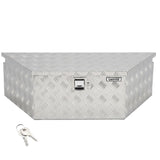 Garvee 39"x16"x12" Heavy Duty Trailer Tongue Box Steel Tool Chest with Lock & Keys, Weather-Resistant, High-Capacity Storage, Silver, for Utility Trailers & Trucks, Silver - Silver