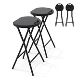 Garvee Folding Stool with Handle 24 Inch Tall Folding Bar Stool with Safety Lock, Metal and Plastic Foldable Stool 400lbs Capacity for Outdoor Indoor Kitchen Home Bar, Assembly Free, 2 Pack, White
