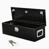 Garvee 39"x13"x10" Heavy-Duty Lockable Aluminum Diamond Plate Truck Bed Tool Box - Weatherproof Corrosion-Resistant Storage Chest, Side Handles, Keys for Pickup/Trailer/Underbody, Black - Black