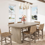 Garvee Oval Dining Table for 6-8 People, Long Large Kitchen Table with Thick Sturdy Wooden Base, Farmhouse Dining Room Table for for Kitchen, Living Room, Office (63" Long,Gray) - Gray