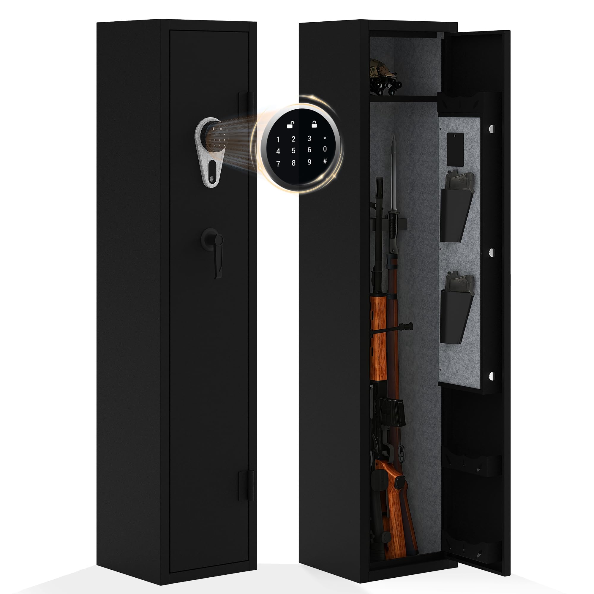 Garvee Rifle & Pistol Gun Safe with Fingerprint Lock, Heavy Duty Steel ...