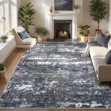 Garvee 9' x 12' Gray & Brown Modern Abstract Area Rug, Washable Non-Slip Low-Pile Carpet for Living Room, Bedroom and Dining Room - Gray & Brown