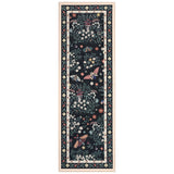Garvee 2' x 6' Butterfly Floral Runner Rug, Machine Washable Non-Slip Low-Pile Soft Rug for Hallway, Kitchen, Entryway & Bedroom, Black - Black