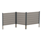 Garvee Outdoor Privacy Screen, 3-Panel No Dig Metal Barrier for Animals, Rustproof Outdoor Decorative Fence for Flower Beds, Patio, Backyard, Vegetable Gardens - Brown