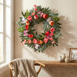 Garvee Spring Wreaths for Front Door, 20 Inch Tulip Wreath with Colorful Blooms, Eucalyptus Leaves