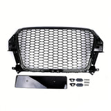Garvee Sporty RS1 Style Central Grille Protector for Audi A1 2012-2015 - Glossy Black ABS - Durable Front Bumper Guard - No Logo - Automotive Exterior Accessory - Color: Glossy Black