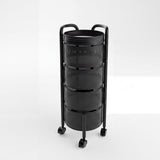 Garvee 4-Tier Black Metal Rolling Kitchen Storage Rack – Thickened Carbon Steel Mesh Baskets, Lockable 360° Wheels – Mobile Organizer for Fruit, Vegetables, Snacks – Ideal for Kitchen, Bathroom, Living Room – Easy Move, No Assembly, Black 4 layers 1000242