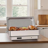 Garvee Electric Chafing Dish 9QT Buffet Server Set - Stainless Steel Food Warmer with Temp Display, 86-200°F Adjustable 400W, Includes 1 Full-Size & 2 Half-Size NSF Pans