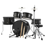 Garvee 5 Piece Junior Drum Set - Dual Tom-Toms & Floor Tom - Wood & Metal - Snare, Bass Drum, Cymbal, Pedal - Beginner Percussion Kit for Home Practice