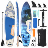Garvee 11' Inflatable Stand‑Up Water Board — 11' x 33" x 6", 500 lb Capacity, Complete Kit with Adjustable Paddle, Hand Inflator (Gauge), 360° Camera Mount & Carry Backpack