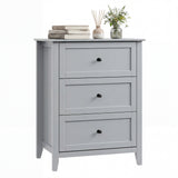 Garvee Modern 3-Drawer Dresser Chest, 27.5" Wide Wooden Storage Cabinet for Bedroom or Apartment - Compact Space-Saving - Easy Assembly - Gray - Gray