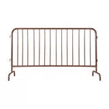 Garvee 66" Brown Metal Crowd Control Barrier - Heavy Duty Interlocking Barricade Fence with Bridge Style Feet for Events, Construction, Traffic Control & Security