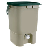 Garvee Bokashi Compost Bin with Lid & Spigot, PP Kitchen Fermentation Bucket with Strainer for Indoor Outdoor Food Waste, 11.8" × 11.8" × 15.9"