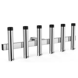 Garvee 6 Rod Stainless Steel Hitch Mount Fishing Rod Holder - 2" Receiver, Adjustable Angle, Quick Release Pin, Rust & Corrosion Resistant - Silver