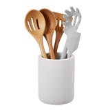 Garvee Gray Diatomaceous Earth Utensil Holder, Cylindrical Kitchen Countertop Organizer, Quick-Dry Cutlery Caddy for Spoons, Forks & Cooking Tools, 4.7×4.7×5.9"