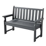 Garvee 50" HDPE Outdoor Park Bench, 2-Person Weatherproof Garden Bench, Heavy Duty Patio Seating, Gray - Gray