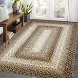 Garvee Washable 4x6 Area Rug for Bedroom Low Pile Living Room Carpet Mat Non Shedding Modern Braided Print (Not Woven) Small Carpet for Bedside Kitchen Entryway Kids Room Office College Dorm, Beige - Beige