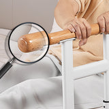 Garvee Adjustable Bed Rail for Elderly & Adults – 330lb Capacity Safety Grab Bar – Non-Slip Wooden Handle – Carbon Steel Support – Bedside Fall Prevention Guard – Fits Most Beds – Round Wood Finish