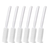 Garvee Powerful Multi-Surface Toilet Brush Set – 6 Pack White, Extended 13.4" Plastic Handles, Ergonomic Grip, Bubble Pumice Stone Heads, Hanging Design, Mark-Free Bathroom Cleaning, Size: 13.5+20.5cm, Color: White